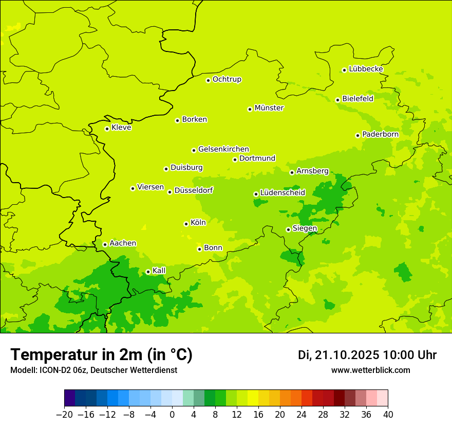 Modellkarten Temperatur