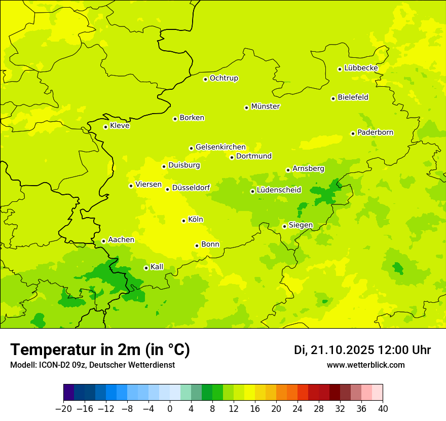 Modellkarten Temperatur