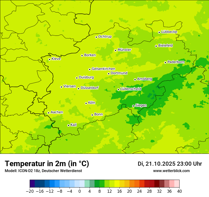 Modellkarten Temperatur