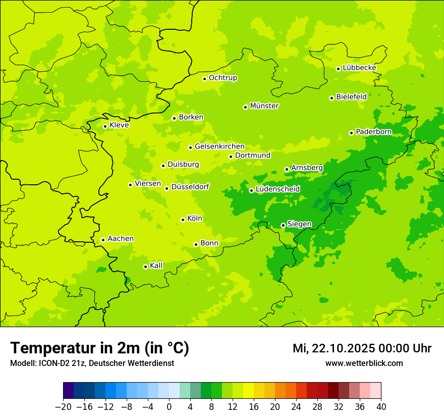 Modellkarten Temperatur
