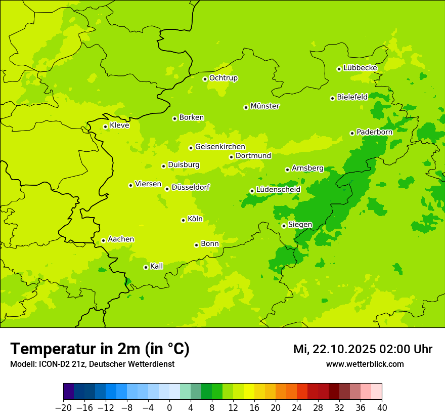 Modellkarten Temperatur