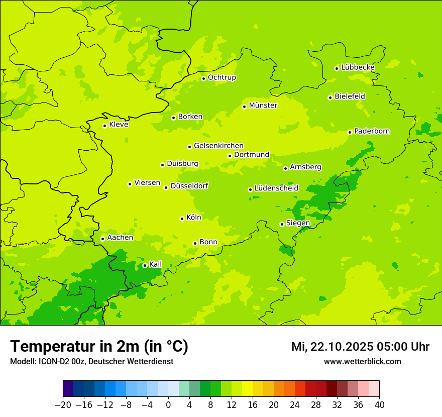 Modellkarten Temperatur