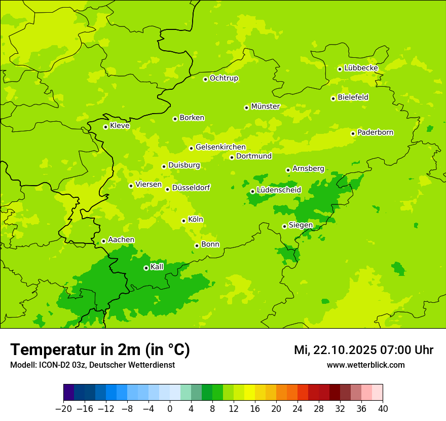 Modellkarten Temperatur