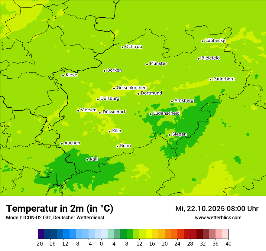 Modellkarten Temperatur
