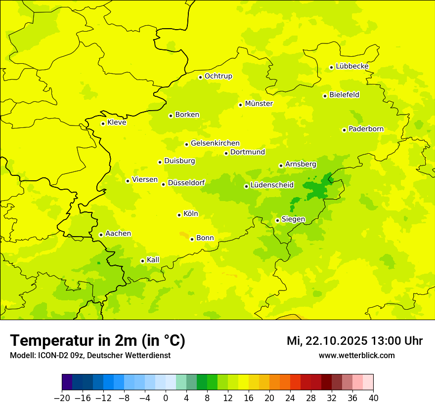 Modellkarten Temperatur