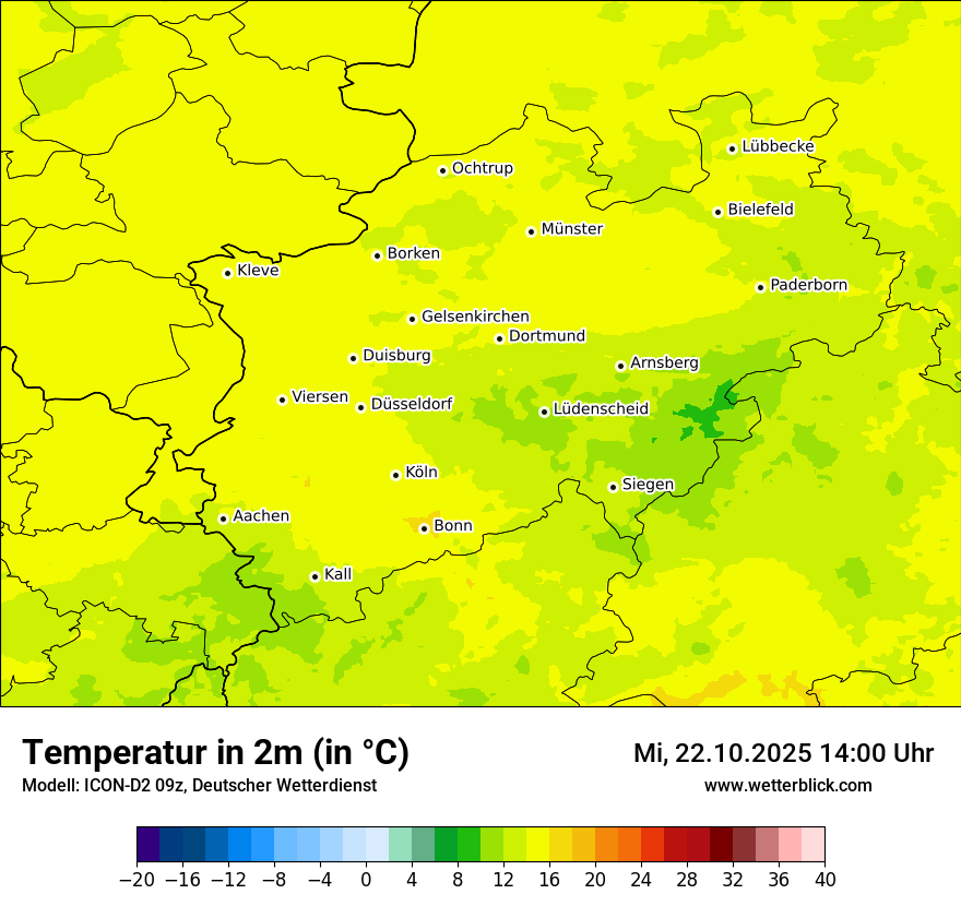 Modellkarten Temperatur