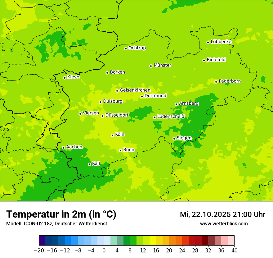 Modellkarten Temperatur