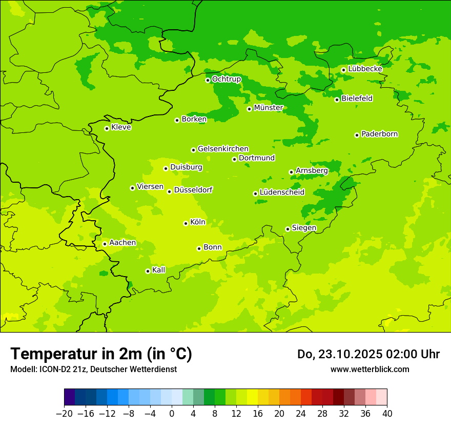Modellkarten Temperatur