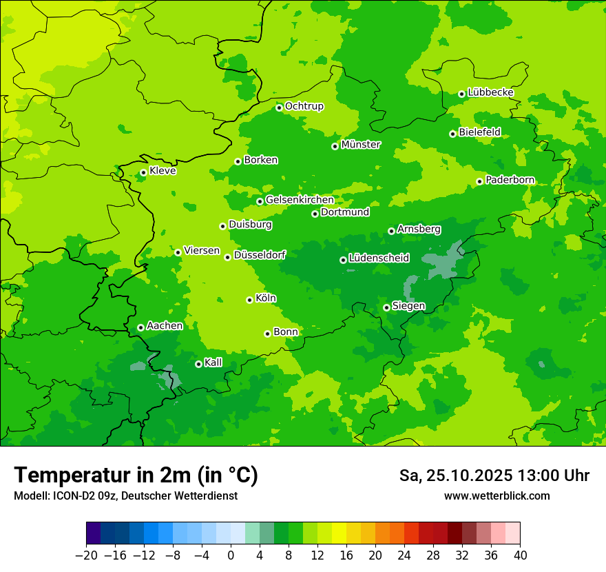 Modellkarten Temperatur