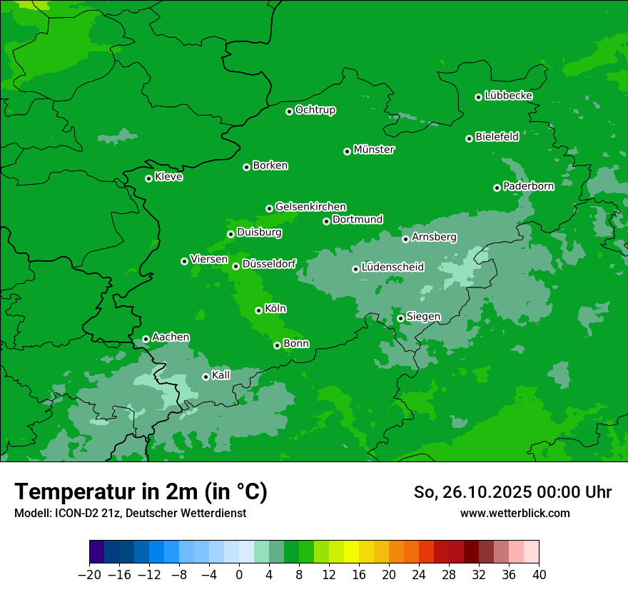 Modellkarten Temperatur
