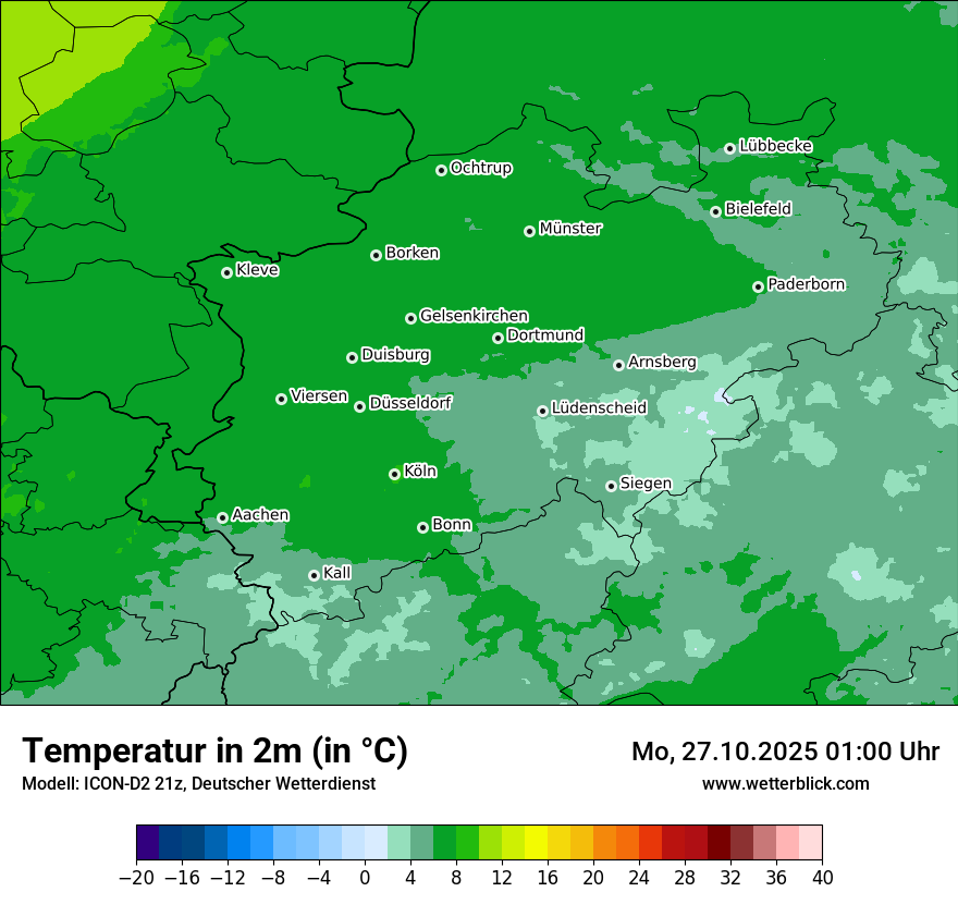 Modellkarten Temperatur