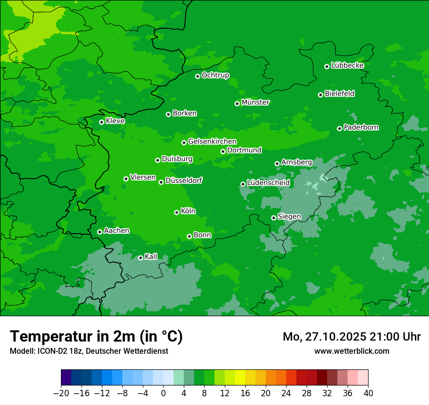 Modellkarten Temperatur