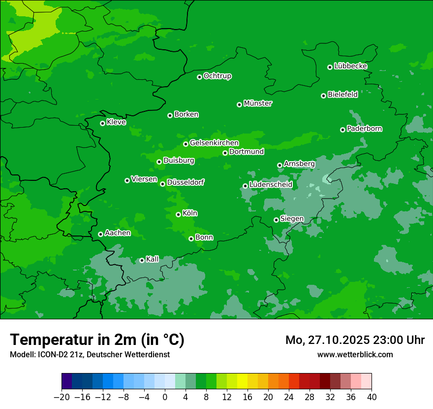 Modellkarten Temperatur