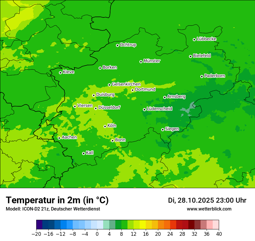 Modellkarten Temperatur