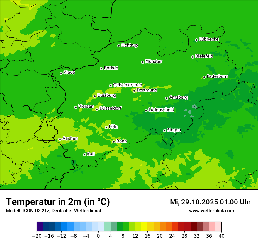 Modellkarten Temperatur