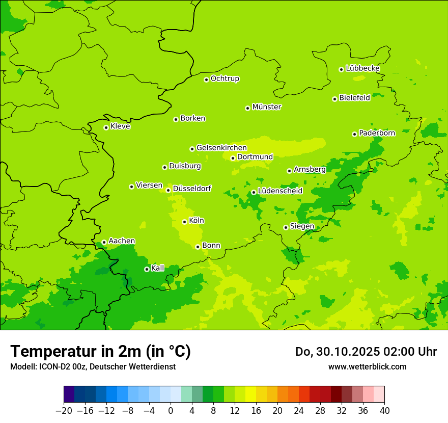 Modellkarten Temperatur