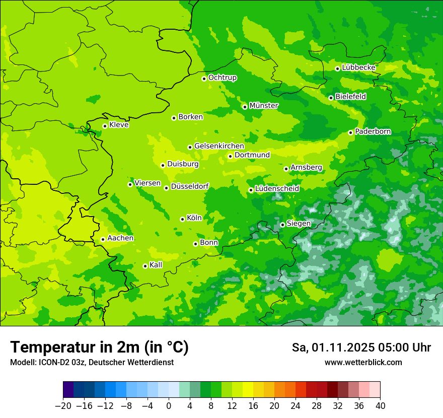 Modellkarten Temperatur