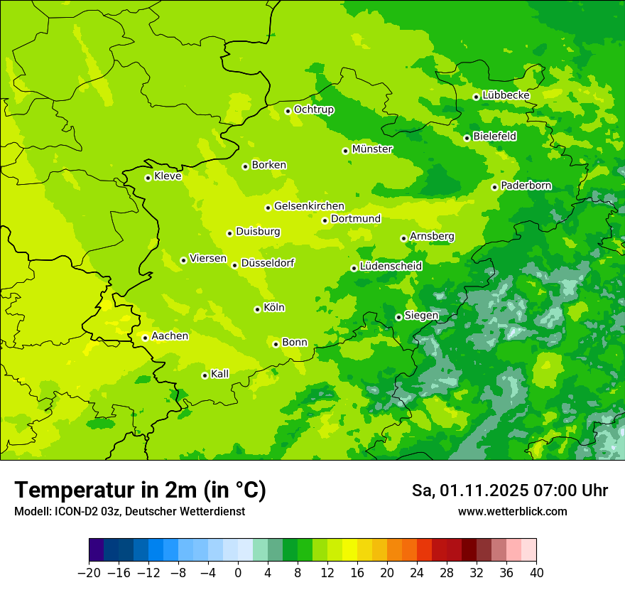 Modellkarten Temperatur