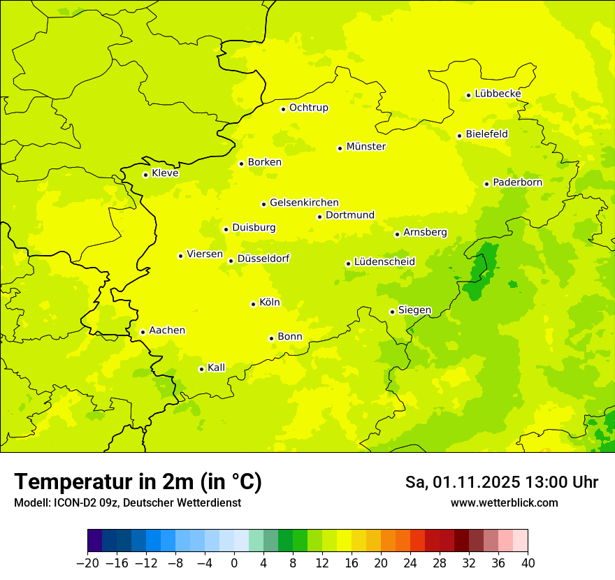 Modellkarten Temperatur