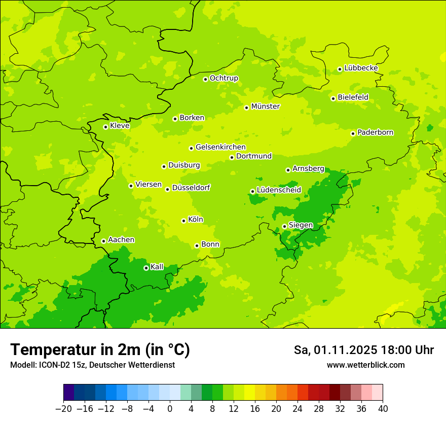 Modellkarten Temperatur