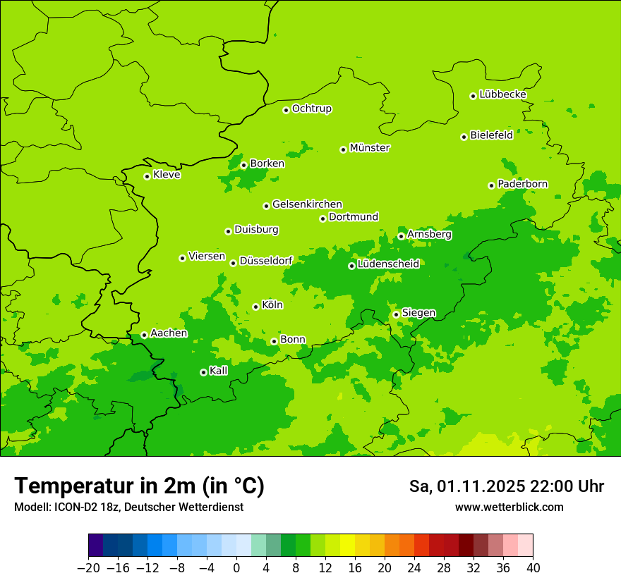 Modellkarten Temperatur