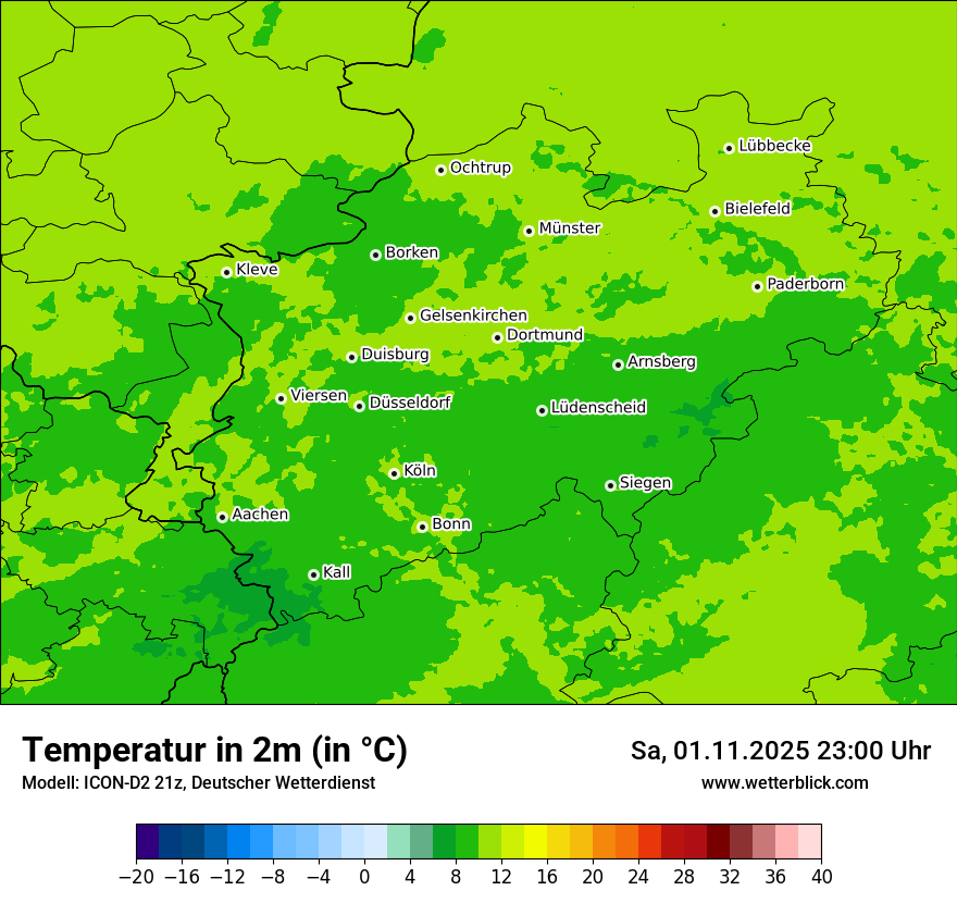 Modellkarten Temperatur