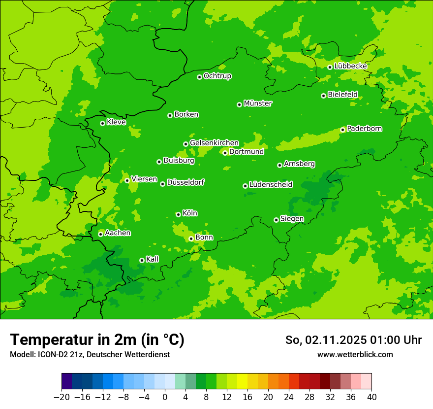Modellkarten Temperatur