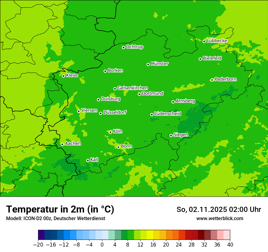 Modellkarten Temperatur