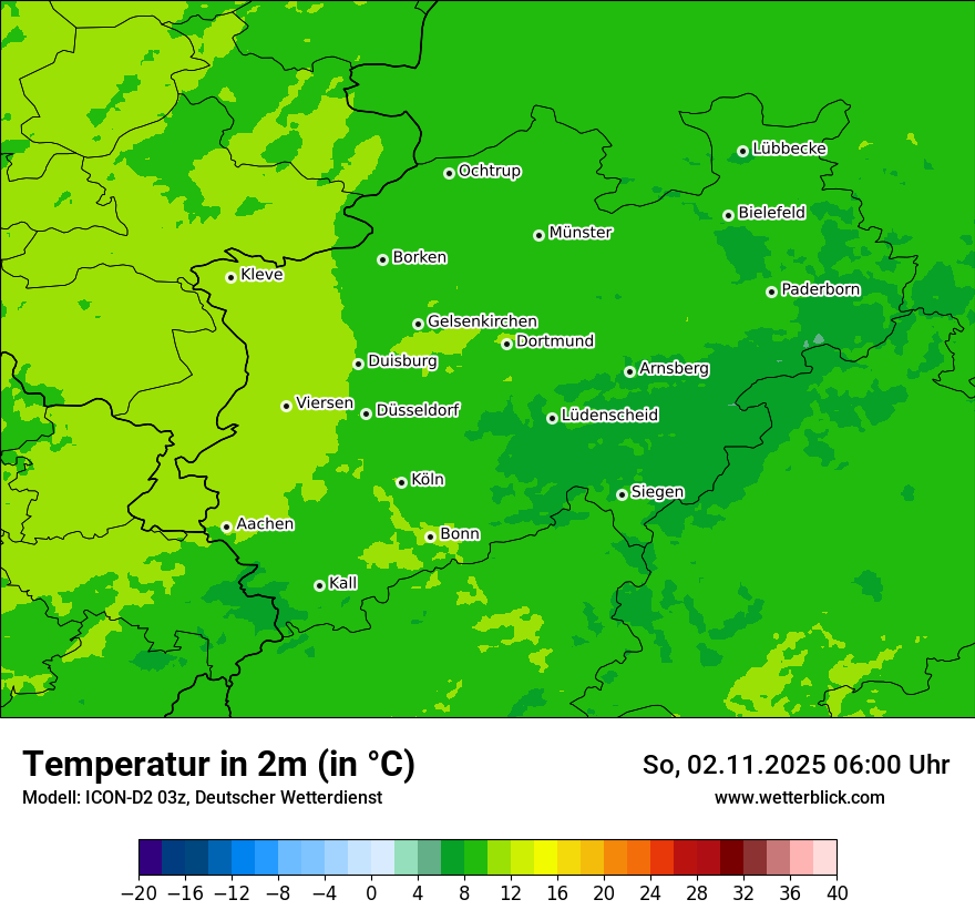 Modellkarten Temperatur