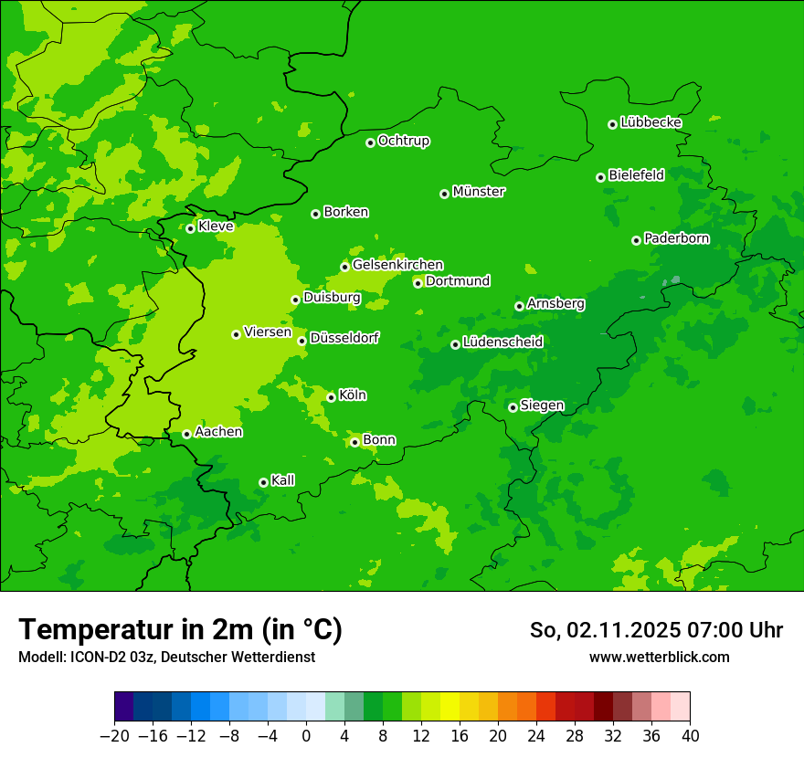 Modellkarten Temperatur