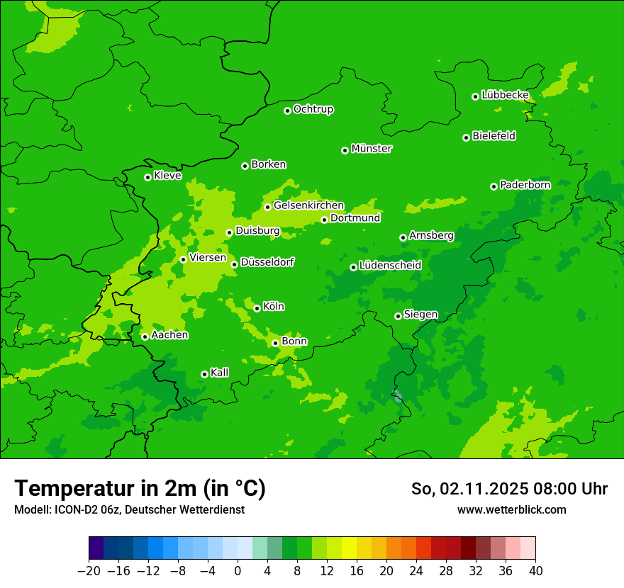 Modellkarten Temperatur
