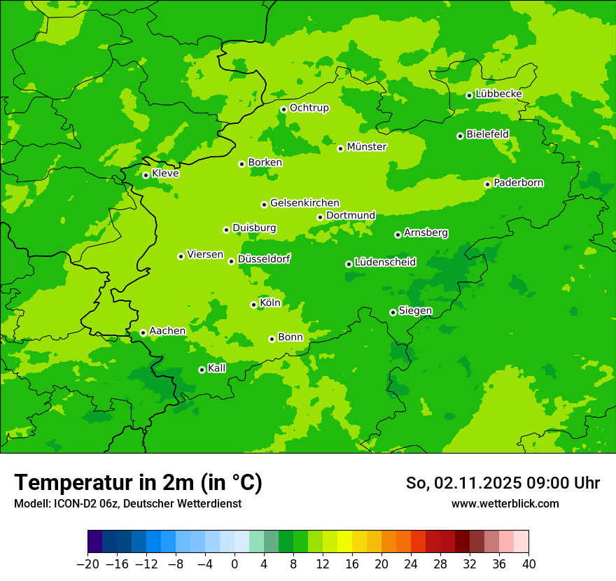 Modellkarten Temperatur