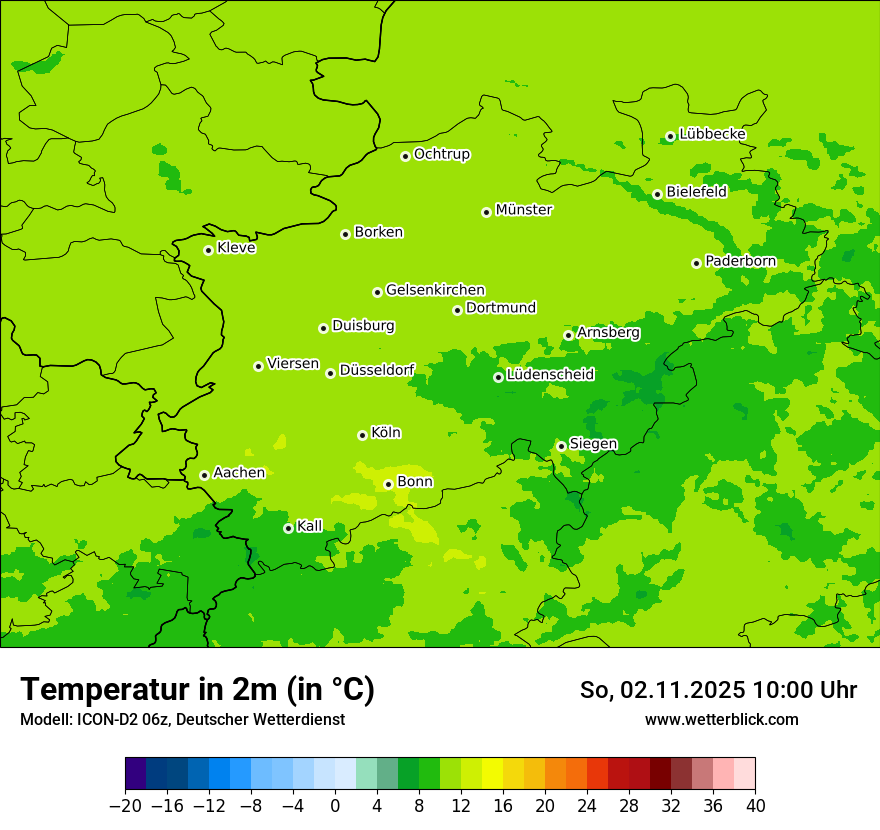 Modellkarten Temperatur