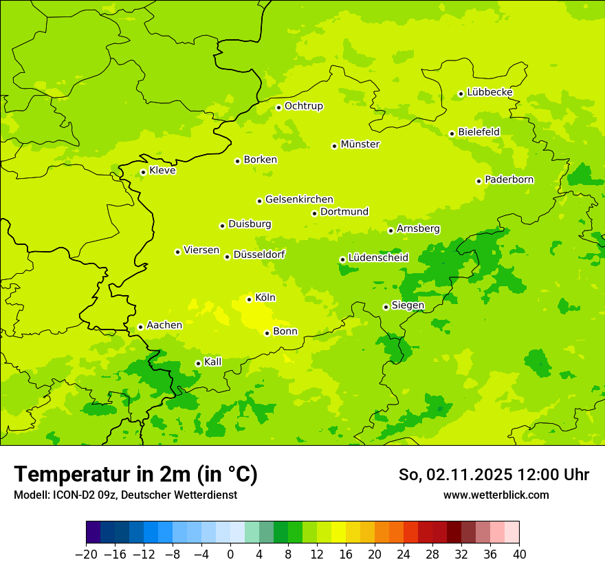 Modellkarten Temperatur