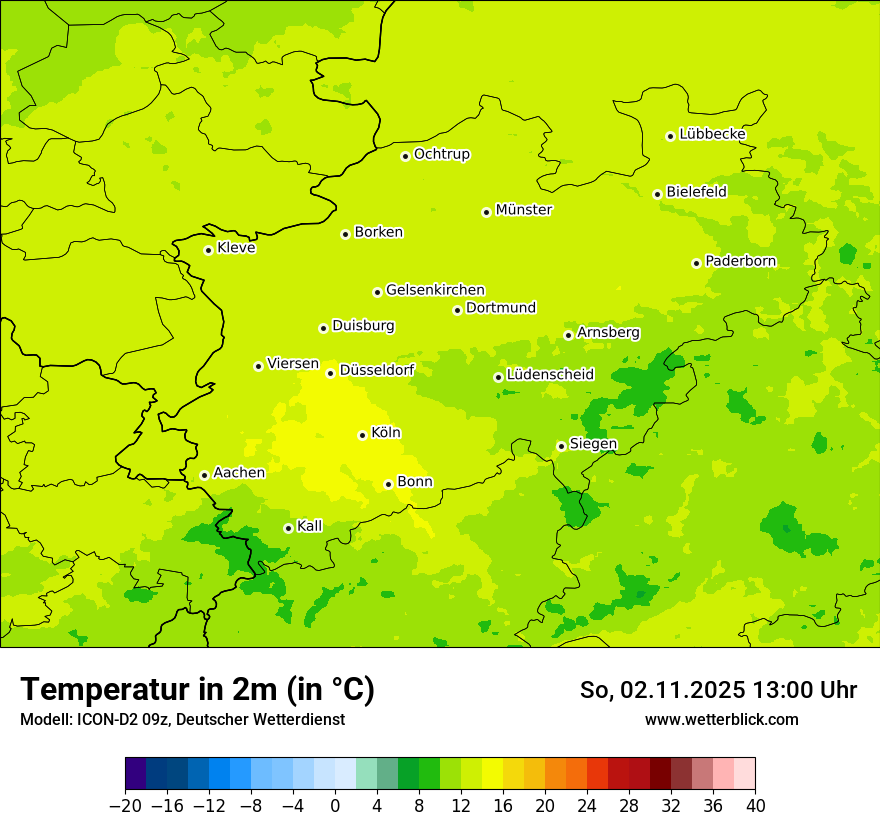 Modellkarten Temperatur