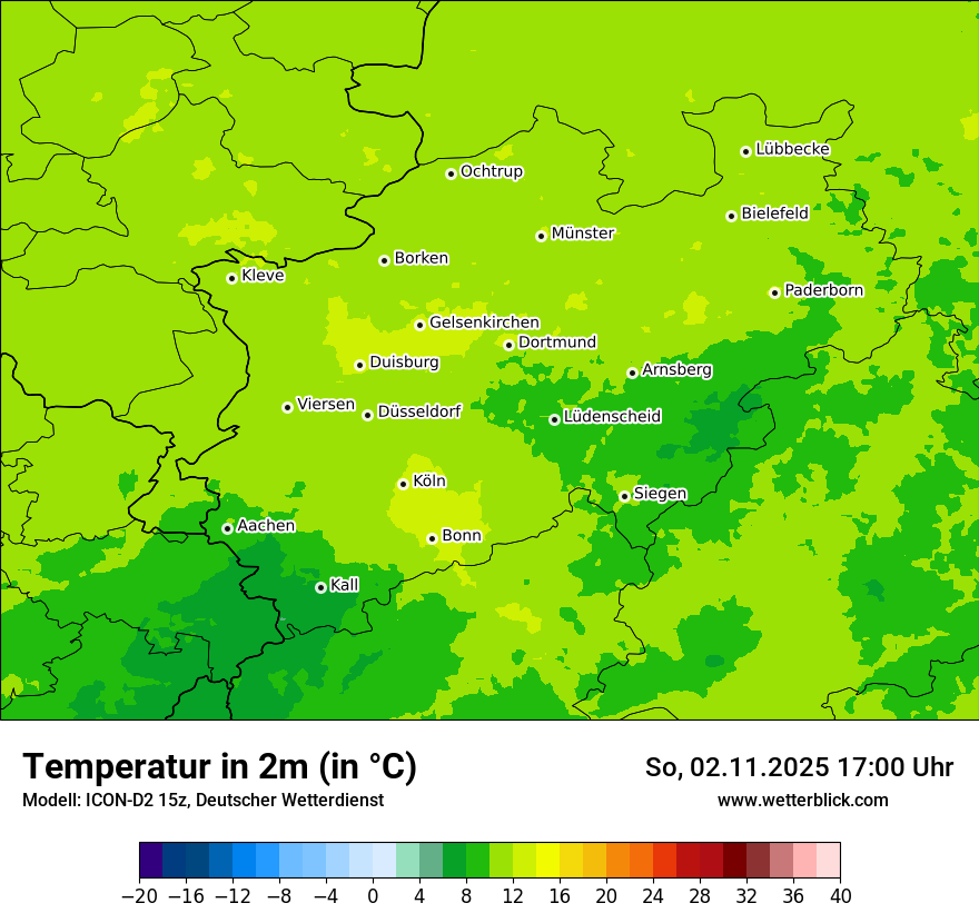 Modellkarten Temperatur