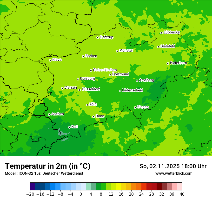 Modellkarten Temperatur