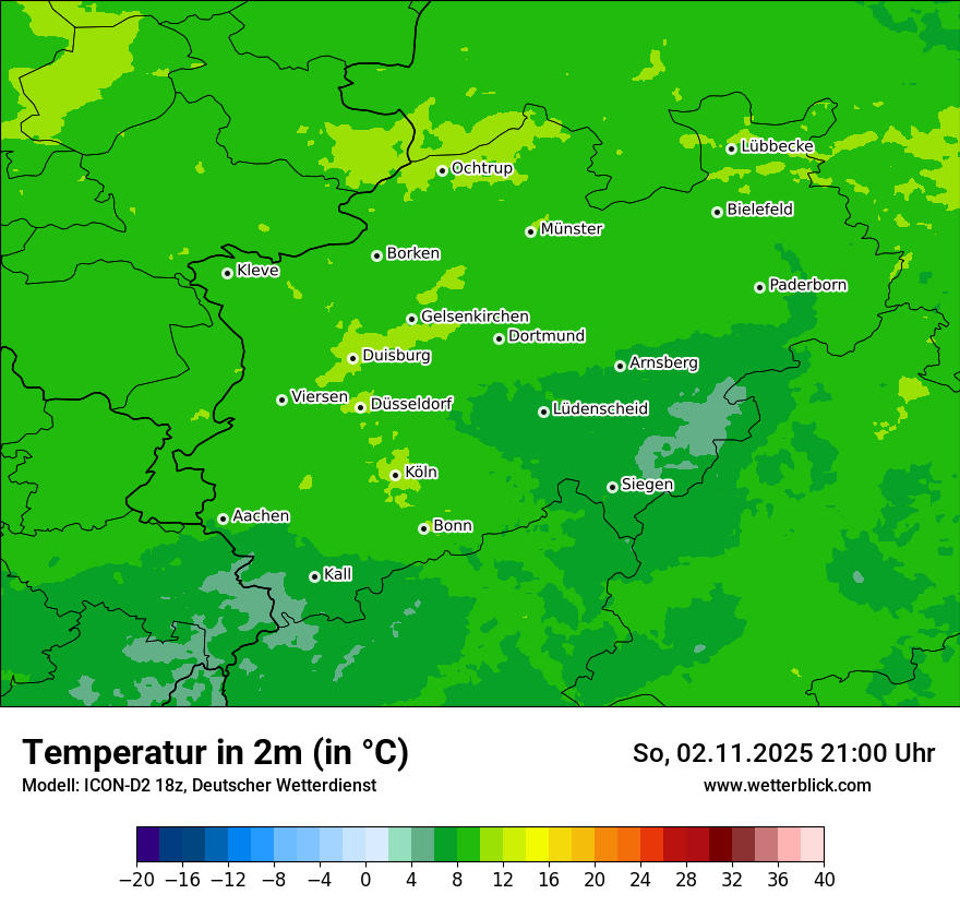 Modellkarten Temperatur