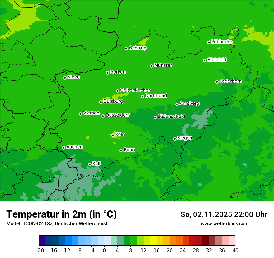 Modellkarten Temperatur