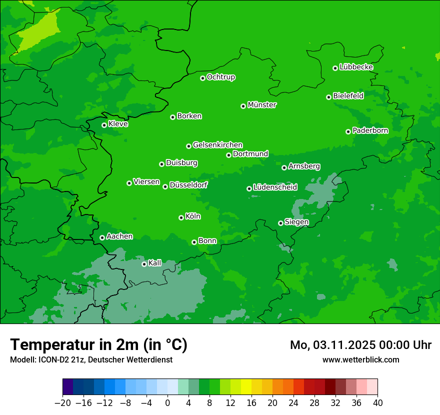 Modellkarten Temperatur