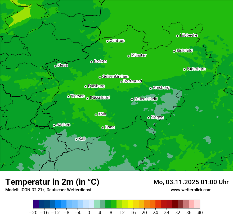 Modellkarten Temperatur