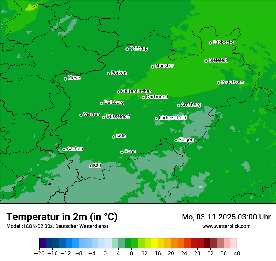 Modellkarten Temperatur
