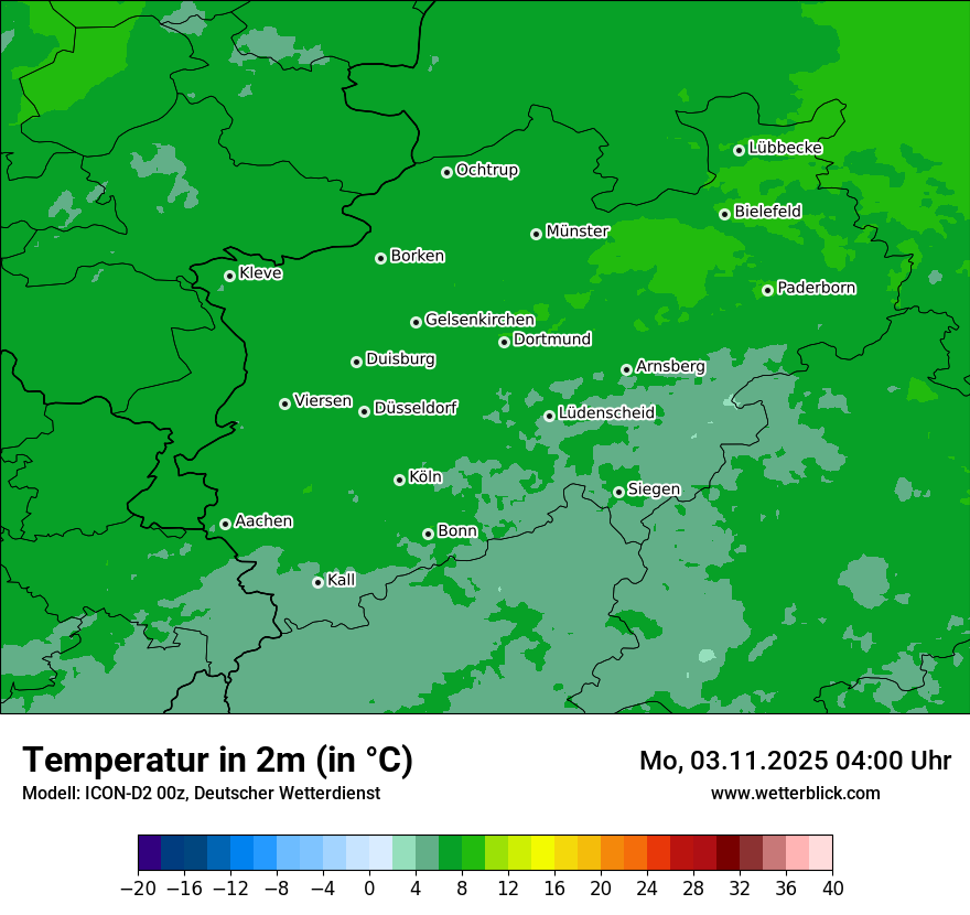Modellkarten Temperatur
