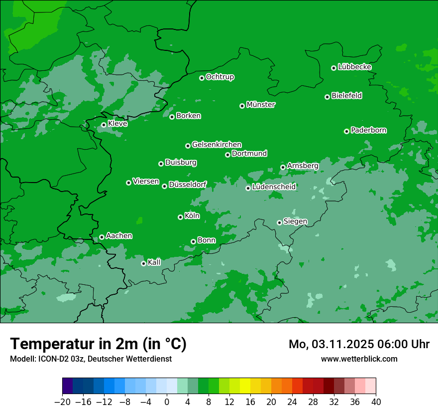 Modellkarten Temperatur