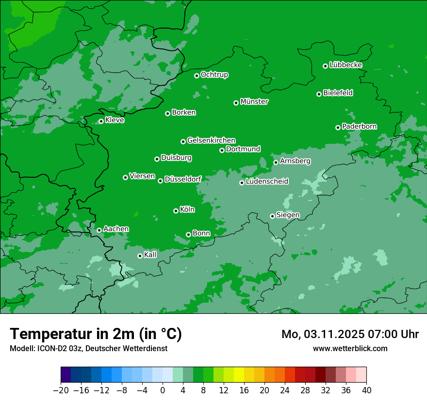 Modellkarten Temperatur