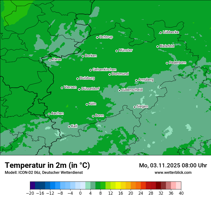Modellkarten Temperatur