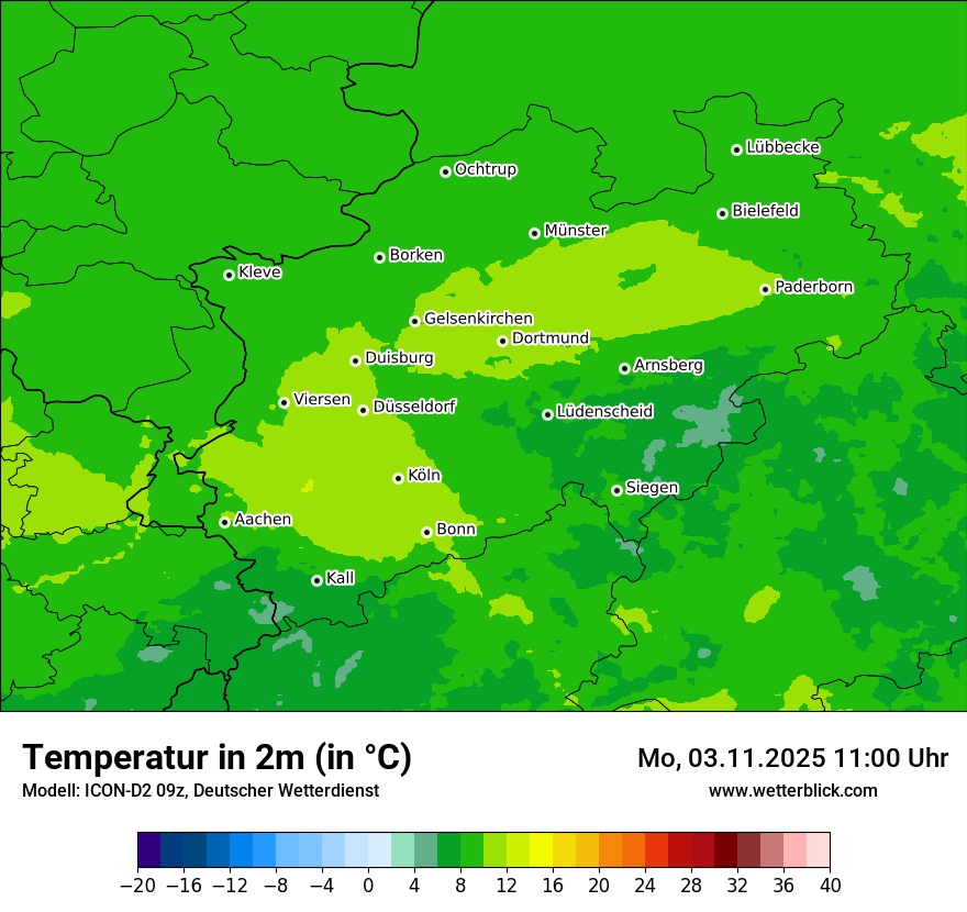 Modellkarten Temperatur