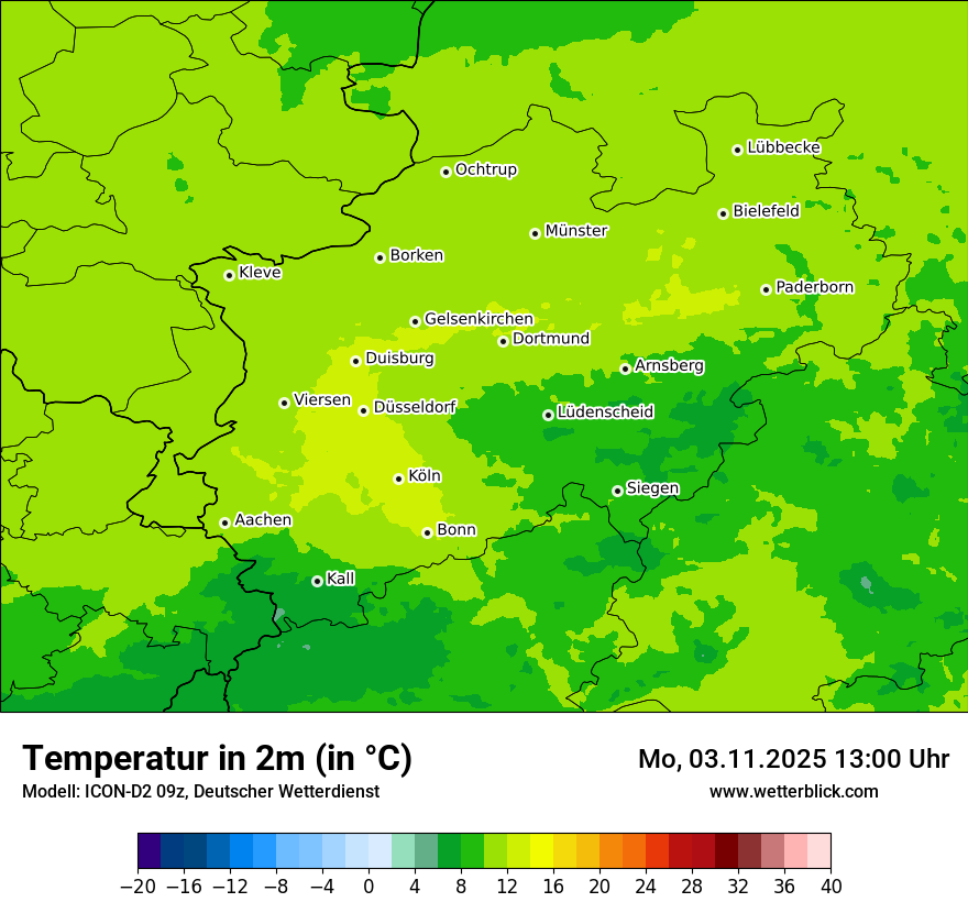 Modellkarten Temperatur