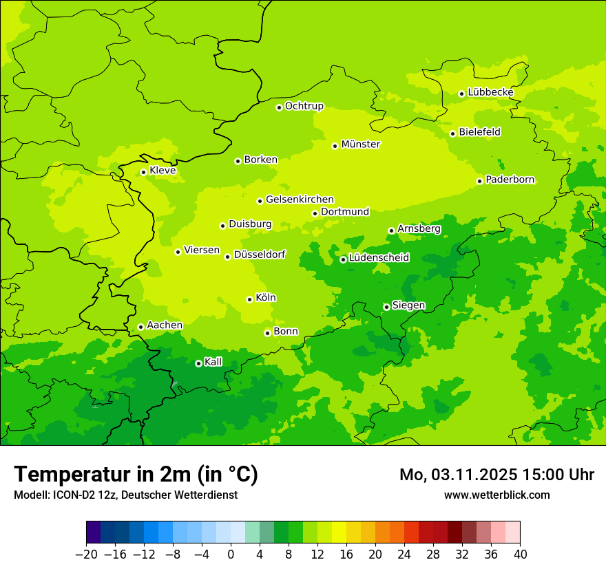 Modellkarten Temperatur