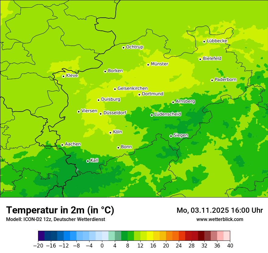 Modellkarten Temperatur